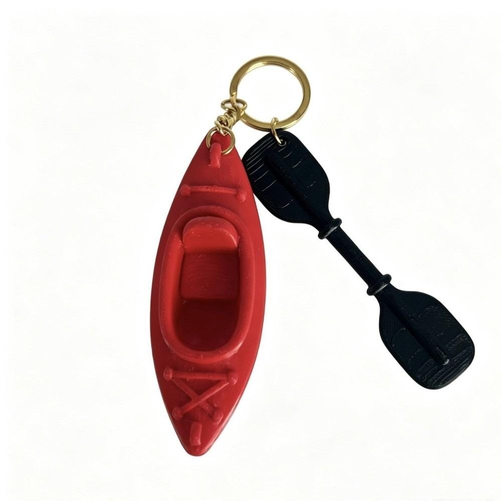 PLA Kayak Keychain 3D Shape Key Ring Decorative Trinket Canoe Pendant  Gift