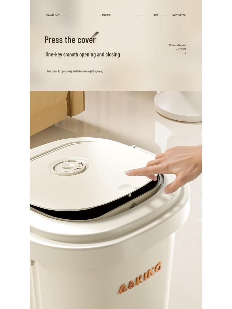 Wheeled Large Capacity Trash Bin for Kitchen, Bathroom, Office