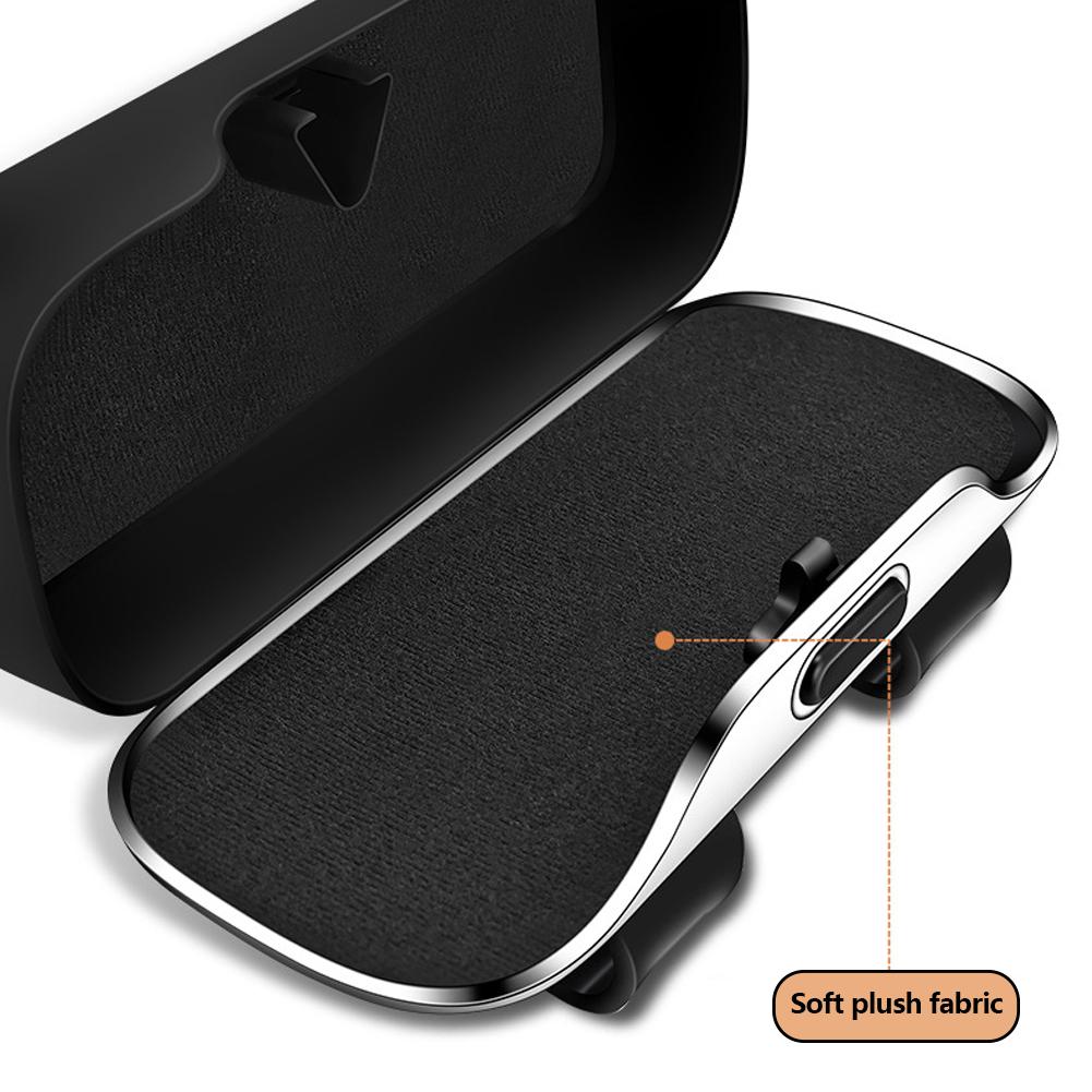 Universal Car Sun Visor Eyeglass Holder, Soft Lined Sunglasses Clip On Storage Box, Auto Glasses Case чёрный