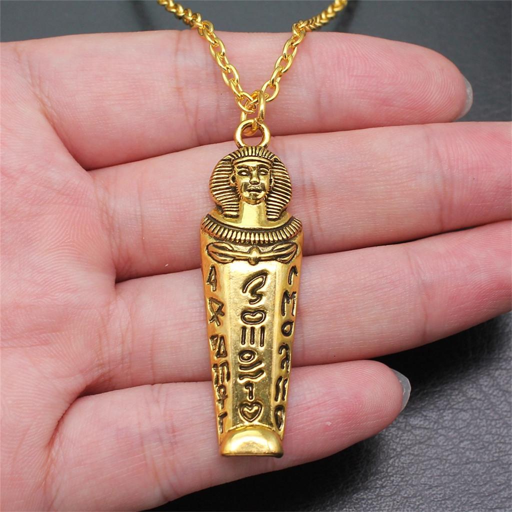 Amuletă talisman de culoare aurie, colier cu lanț lung de 45 cm sau 70 cm, bijuterii feminine, aniversare de nuntă, etnice pentru tine