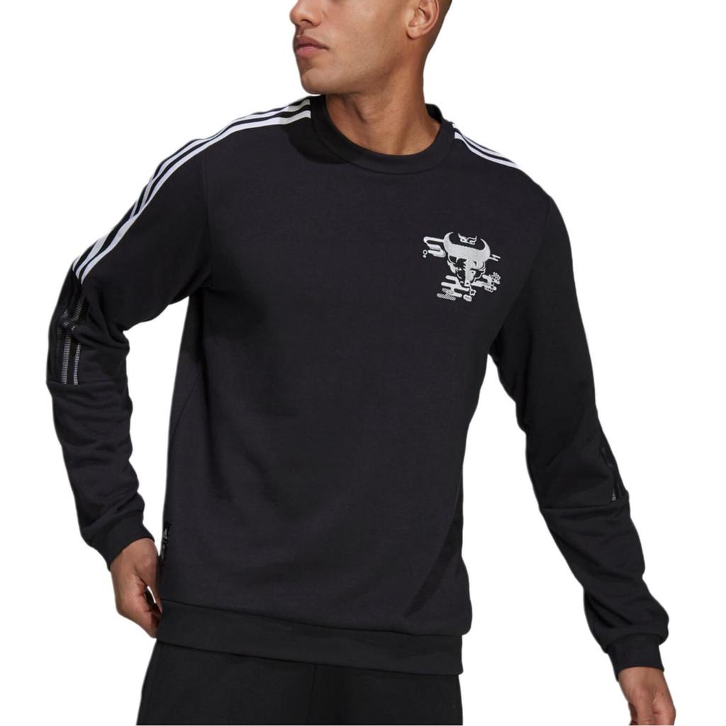 Adidas CNY Collection Sweatshirts Men's Black Crew Neck Moderate Regular GL0046