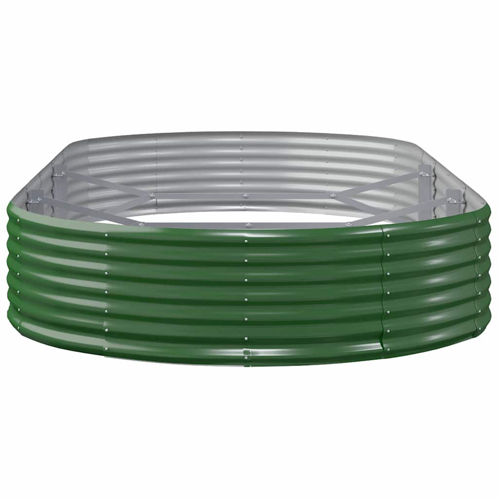 Raised Garden Bed Galvanized Steel 296 X 140 X 36 Cm Green