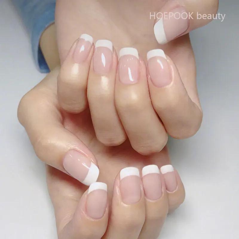 24Pcs French Lemon Yellow Full Cover Coffin False Nails With Glue Seamless Removable Press On Nail Tips For Women