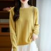 New Autumn-winter Cable-knit Wool Sweater for Women, Loose Round-neck Base Layer Sweater, Knitted Long-sleeve Sweater.