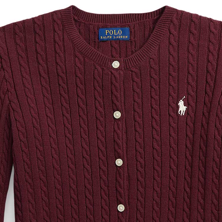 Svetr Polo Ralph Lauren s výšivkou poníka, copánkový úplet, na knoflíky, s dlouhým rukávem, dětský svetr CWPOSWEG6820376-600