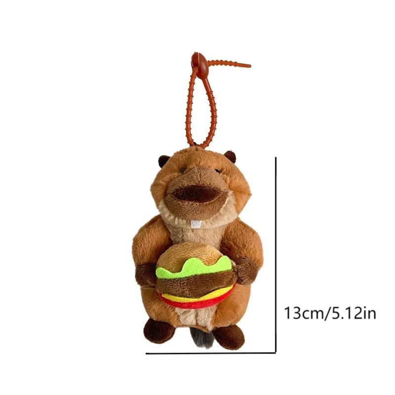 Cute Creative Groundhog Plush Pendant Cartoon Stuffed Animal Doll Keychain Backpack Hanging Decoration Keyring Gifts