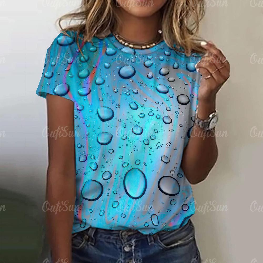 3d Love Print T Shirt Ladies Summer Round Neck Fashion Casual Loose T Shirt Summer Oversized Short Sleeve Tops Design Clothing