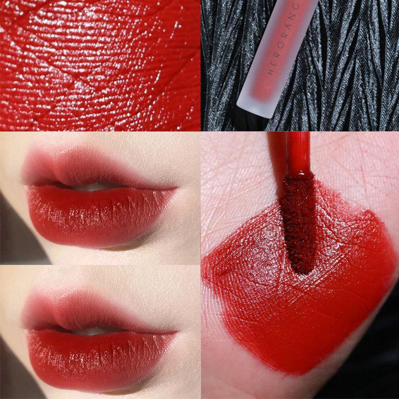 HERORANGE Twilight Milkshake Velvet Air Matte Lip Glaze: Non-Stick, Whitening, Student-Friendly Lip Mud