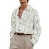Men's Long Sleeve Linen Shirt Turn-Down Collar Shirt  Fit  Shirt