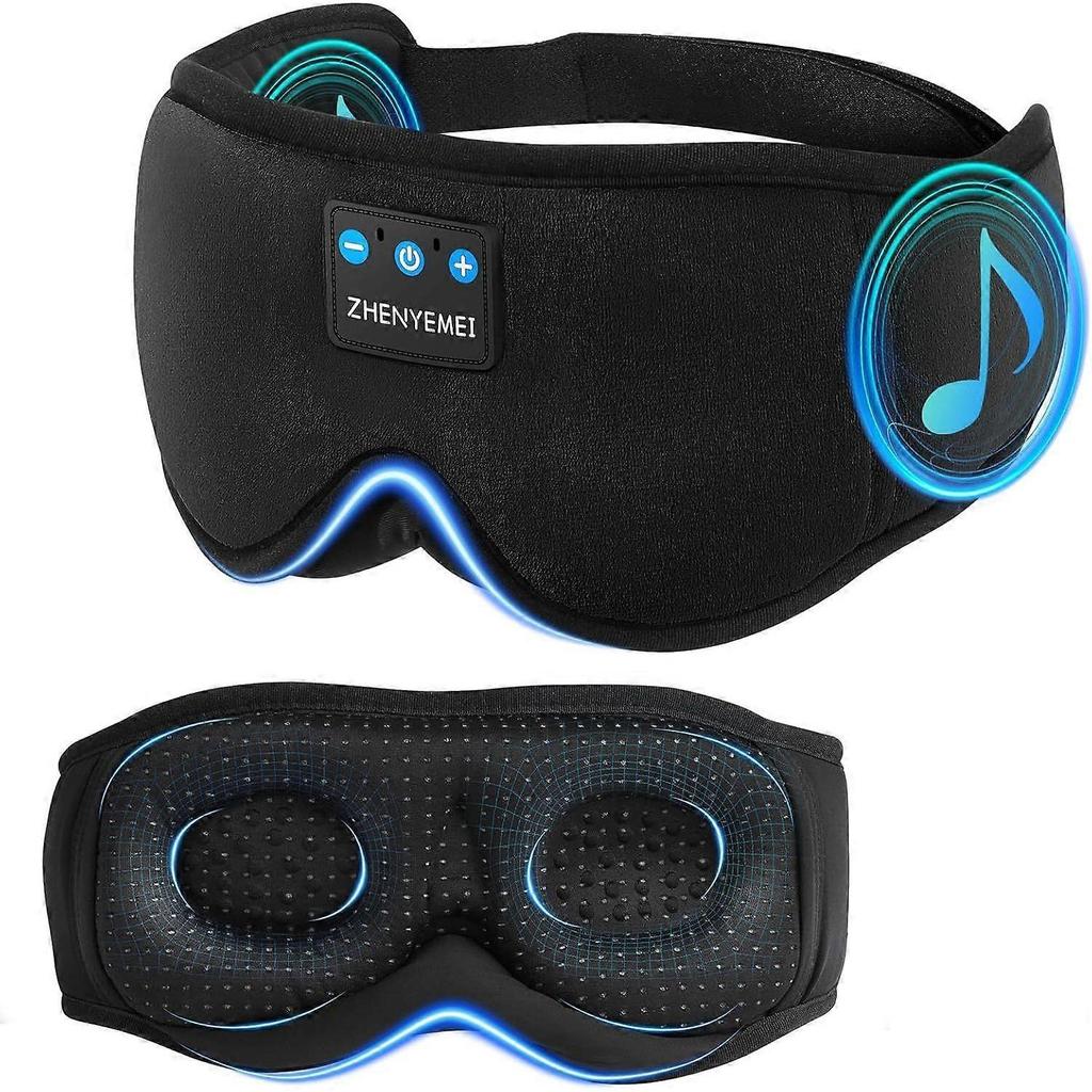3D spánková maska s Bluetooth sluchátky, Spací sluchátka pro boční spáče, Bezdrátová hudební maska na oči s ultratenkým stereo
