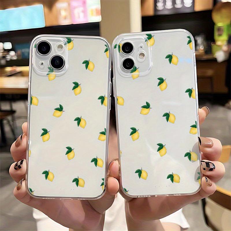 Transparent Lemon Pattern Phone Case Suitable for iPhone 17 16 15 14 13 12 11 Pro/Max/Plus Anti Drop and Shockproof Back Cover