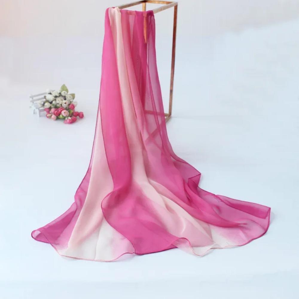 160*50cm Gradient Fashion Chiffon Scarf Women's Long Wraps and Shawls Lady Spring Autumn Scarves Bandana Hijab Stoles