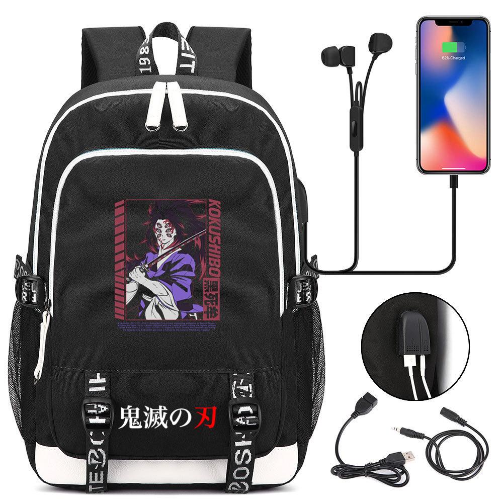 New Student Backpack Multifunctional USB Large Capacity Travel Bag Ghost Destroy Peripheral Printing Trend