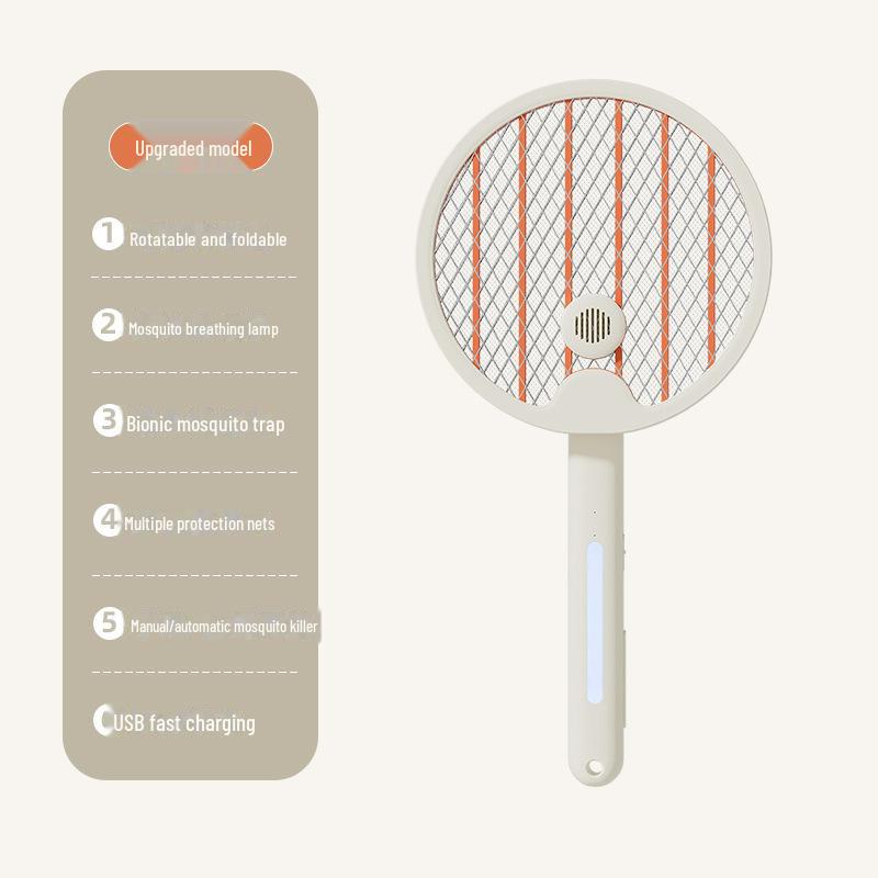 Foldable USB Rechargeable 4-in-1 Electric Mosquito Swatter for Home, Dorm, and Office.