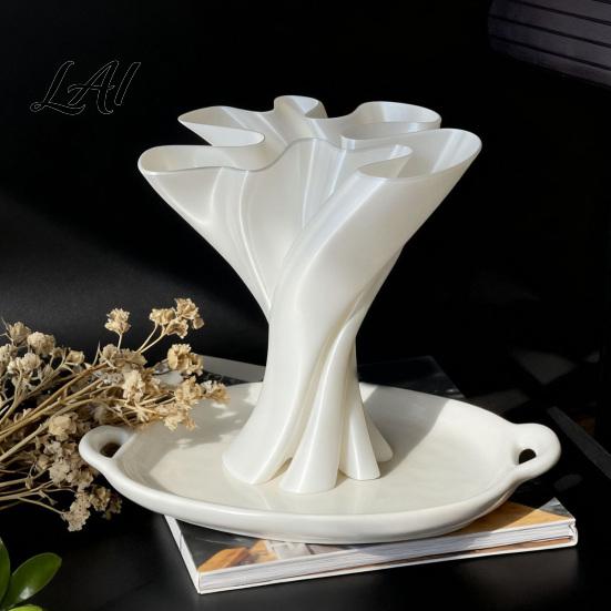 Decoratieve Tuinornamenten voor Balkon Gedraaide Bloemenvaas 3D Geprinte Onregelmatige Vazen Tafeldecoratie Stijlvolle Kamerdecoratie Slaapkamer Moderne Vaas