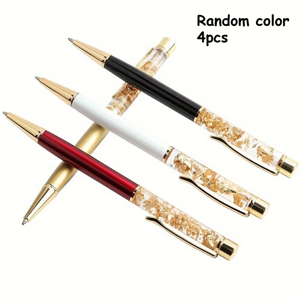 4pcs Luxurious Golden Metallic Ballpoint Pen With Oil-based Ink