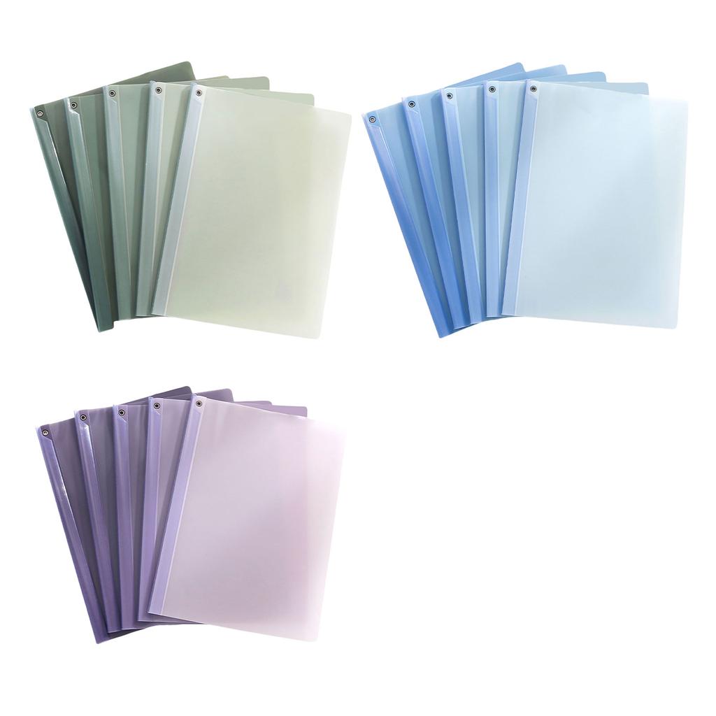 5Pcs Clear File Sleeve with Long Clamp Document Test Paper Organizers Large Capacity Filing Folder for Sutdent Teacher