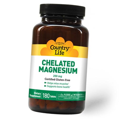 Magnesium Chelat, Chelated Magnesium 250, Country Life  (36124105)