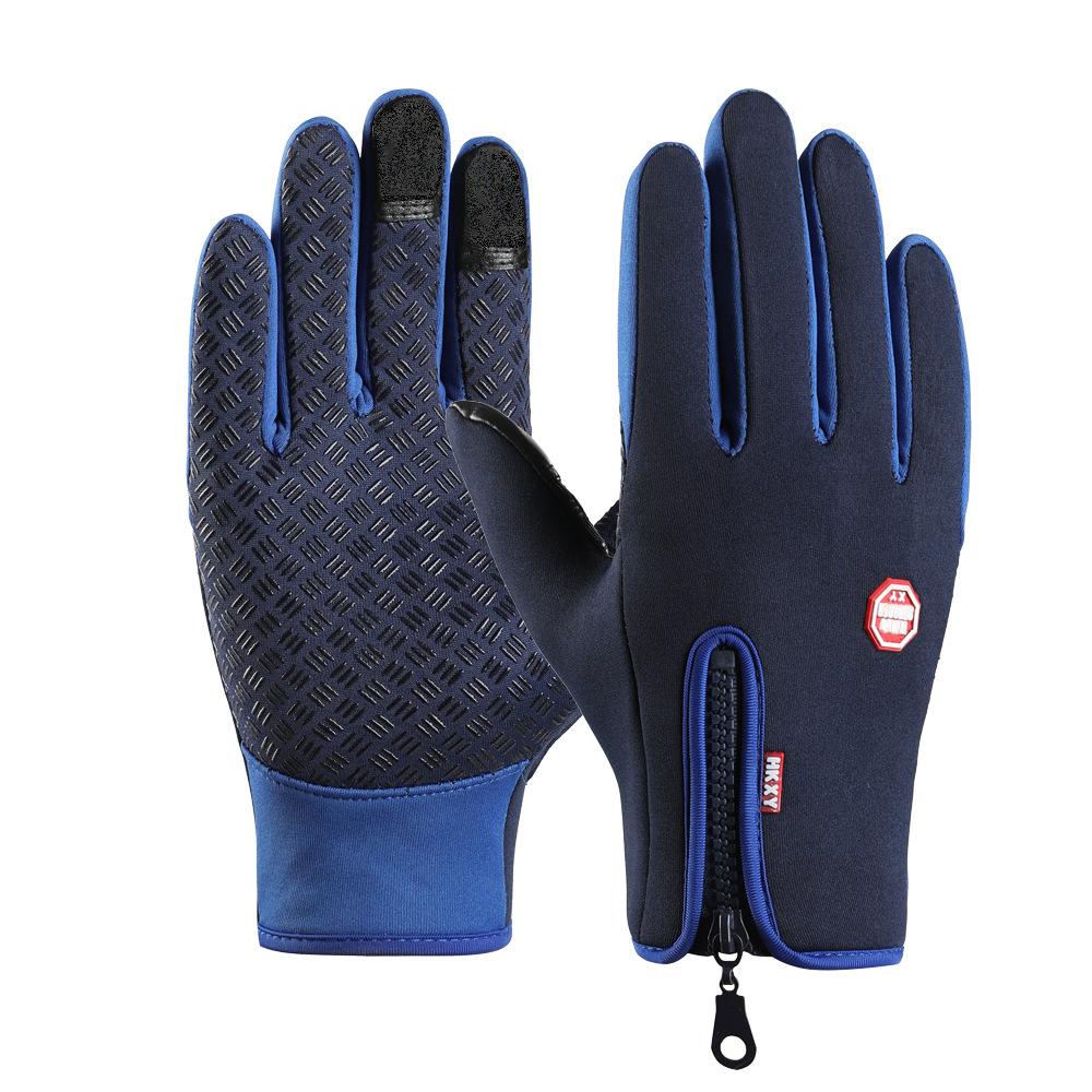Winter Cycling Gloves Unisex Hiking Touchscreen Anti-slip Zipper Windproof Water-repellent Commuter Thermal Men Women Gloves