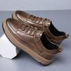 Fashion British Style Men Casual Leather Shoes Fashion Trend Outdoor Antiskid Oxford Shoe Leisure Flat Designer Antiskid Vulcanized Shoe