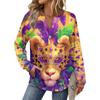 Women's Carnival Printed Fashion Long Sleeve Button Hoodie Top
