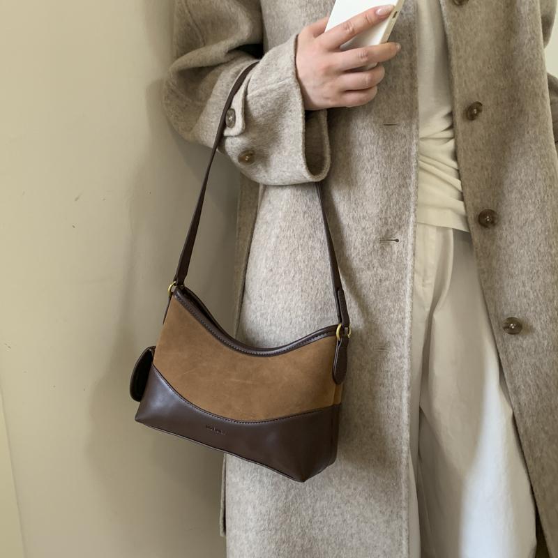 Light Luxury PU & Faux Suede Hobos Shoulder Bags for Women 2026 High Quality Matching Fashiable Popularity Crossbody Bags