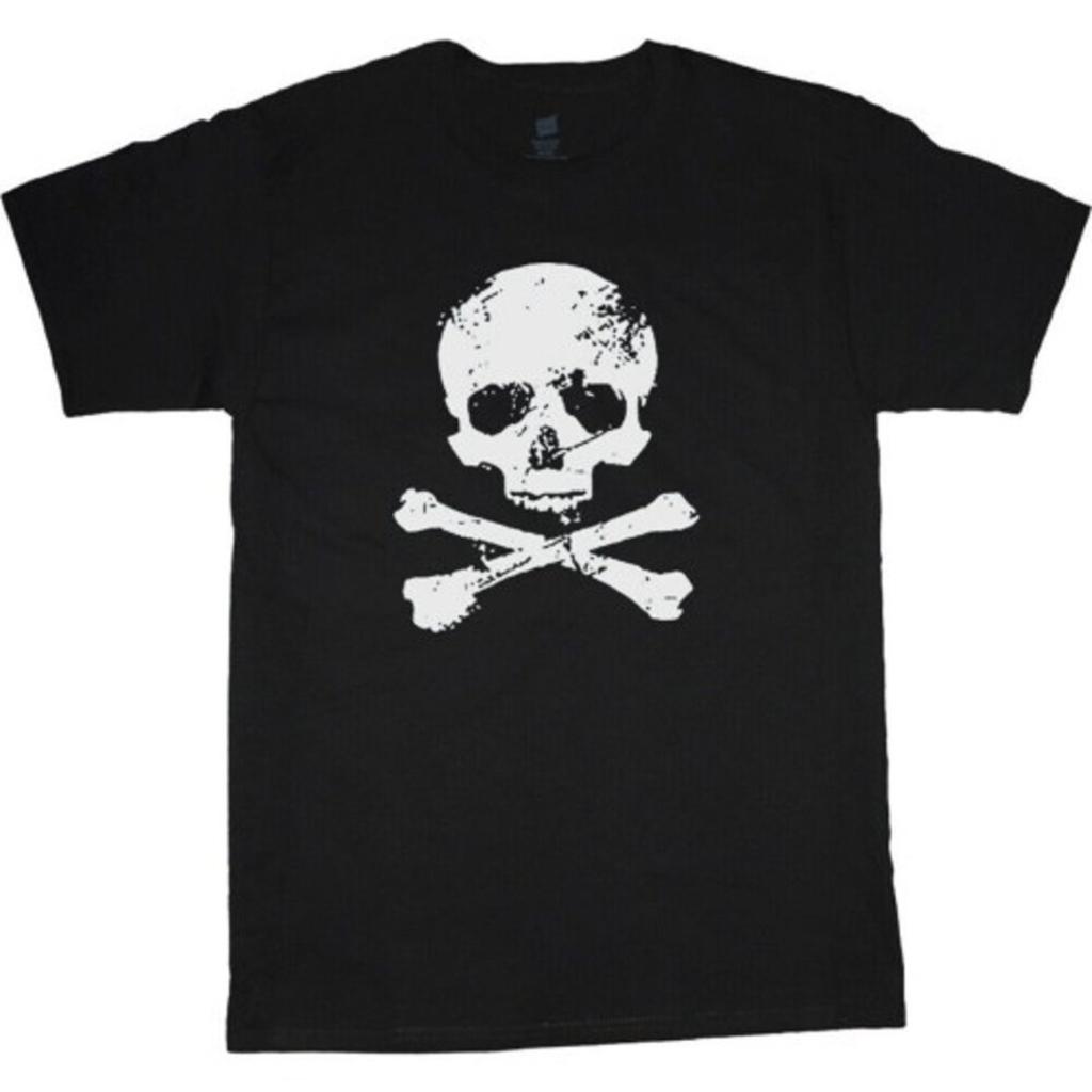 Beauty Hip Hop Pirate Skull and Crossbones T-Shirt Men's Pattern Summer New Men's and Women's Retro Fashion Streetwear