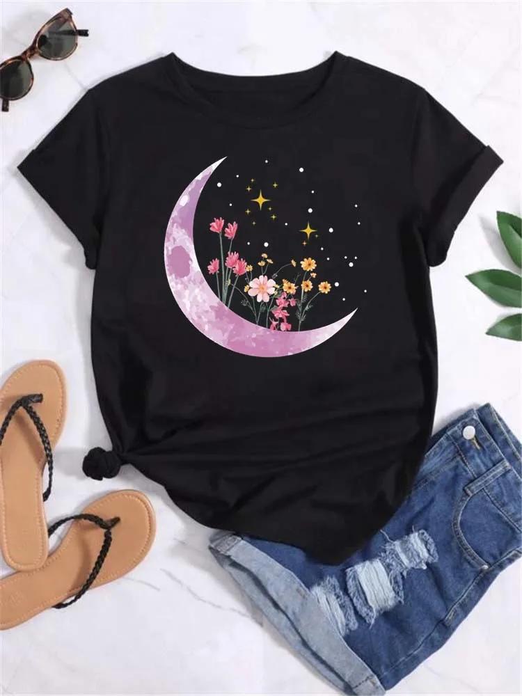 Kids Maycaur T Shirt Unisex Moon Planet Print Fashion Tee Shirts Casual Round Neck Short Sleeve