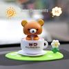 Solar-Powered Cute Cartoon KT Cat Car Ornament with Nodding Head