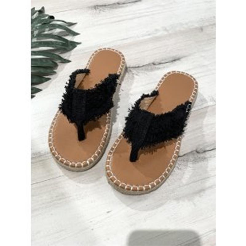 Women's 2024 Summer Bohemian Espadrille Cross Strap Flat Sandals