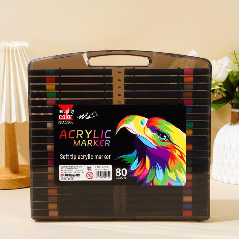 Little Black Box Soft Tip Acrylic Marker for Kids - Opaque, Overlappable, Watercolor Pen for DIY Art