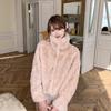 New small lake sheepskin integrated plush coat winter women's flower fox mink environmentally friendly fur thick coat