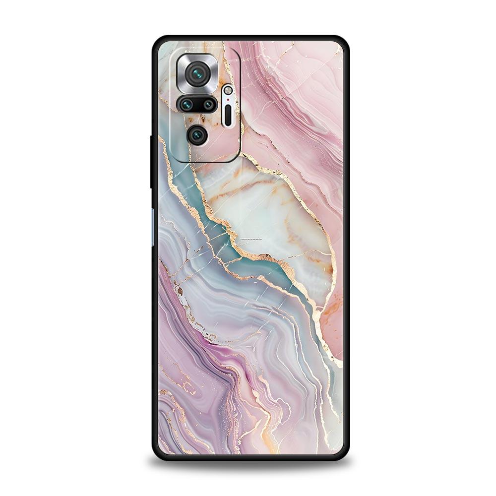 Marble Phone Case For Xiaomi Redmi Note 14 13 5G 10 11 12 Pro Plus 4G 14C 13C 12C 10C Black Cover
