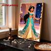 Disney Aladdin Jasmine Princess with Pearl Decorated Set 5D Artificial Pearl Puzzle Embroidered Home Decorative Handmade Gift