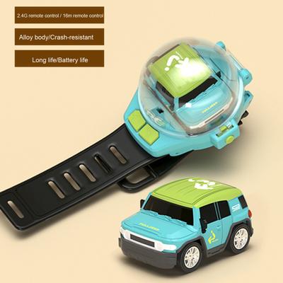 Relógio infantil Carro de controle remoto USB recarregável Alça ajustável 2,4 GHz RC Mini veículo de corrida de pulso