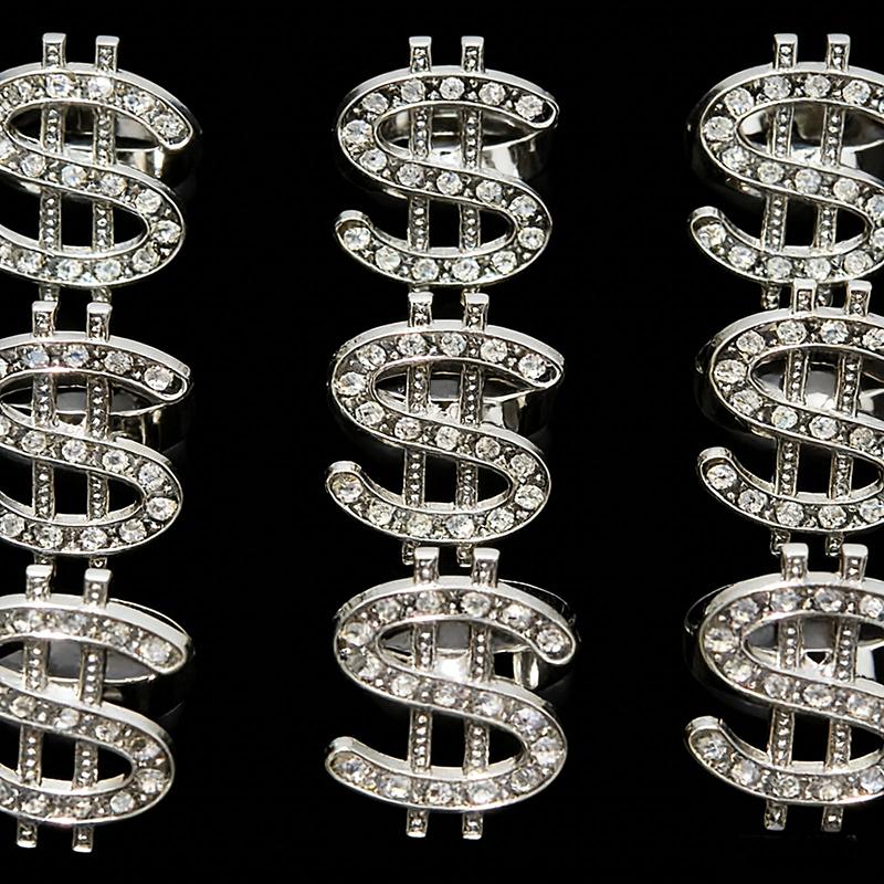 Gold Silber Punk Hip Hop Dollarzeichen Ring Für Frauen Männer Trendy Rock Party Schmuck Geschenk