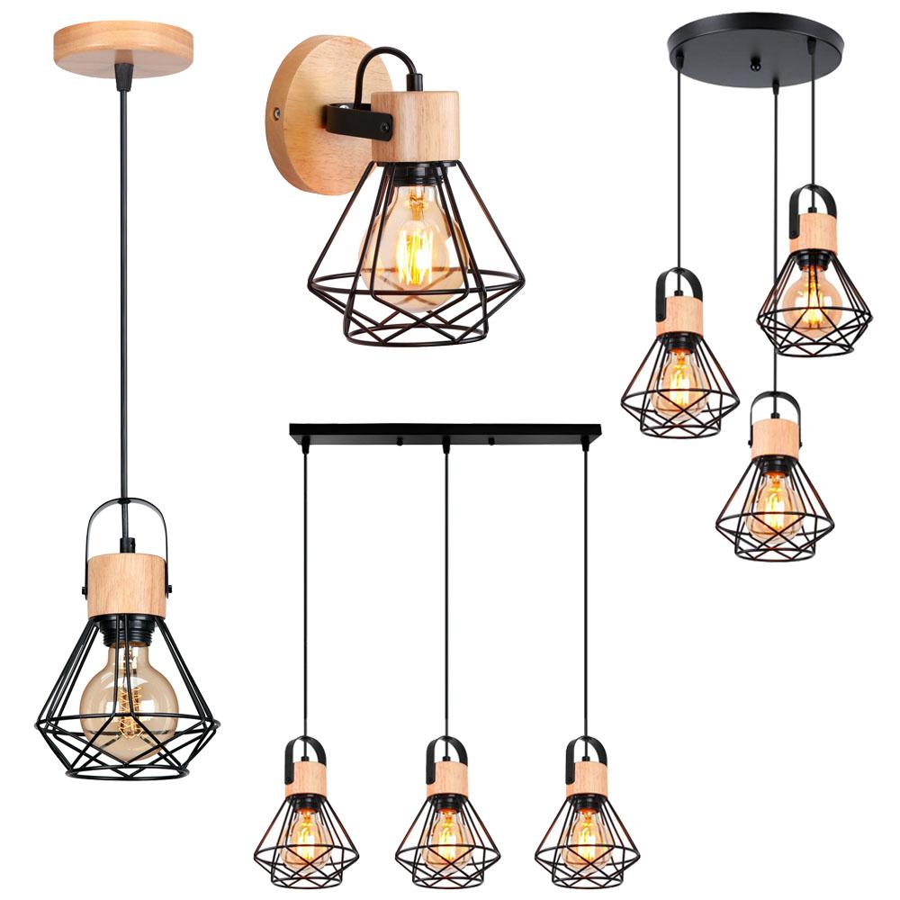 

Nordic Solid Wood Pendant Lights Lighting 1/3 Heads Wall Lamp Shade Hanging Lamp for Home Indoor Restaurant Bar Hotel Cafe