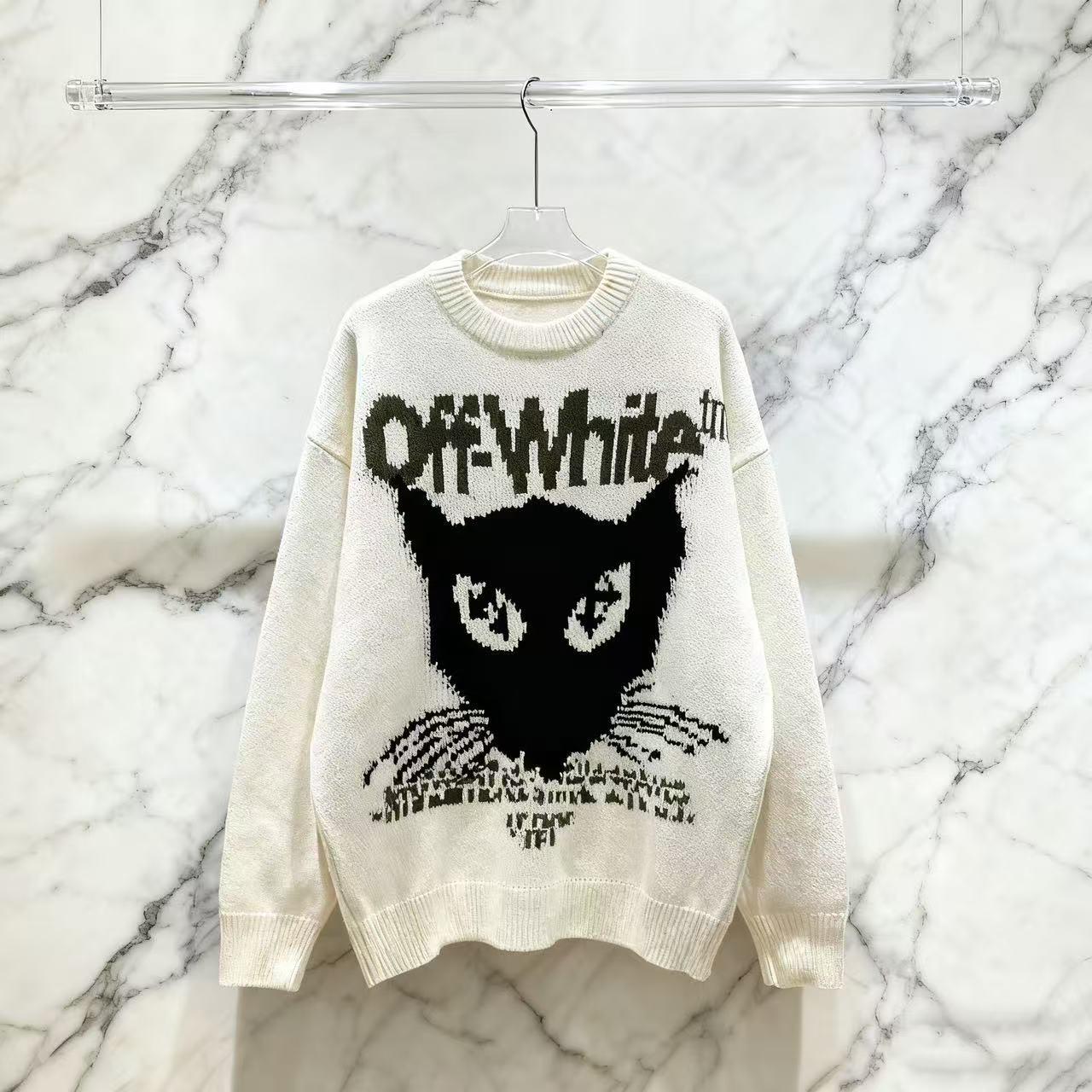 Autumn/Winter Unisex Round Neck Jacquard Knit Sweater S (45-55 kg)