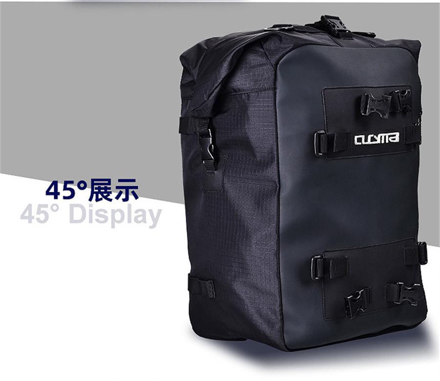 20L Waterproof Motorcycle Bike Rear Seat Tail Bag Luggage Storage Backpack Black