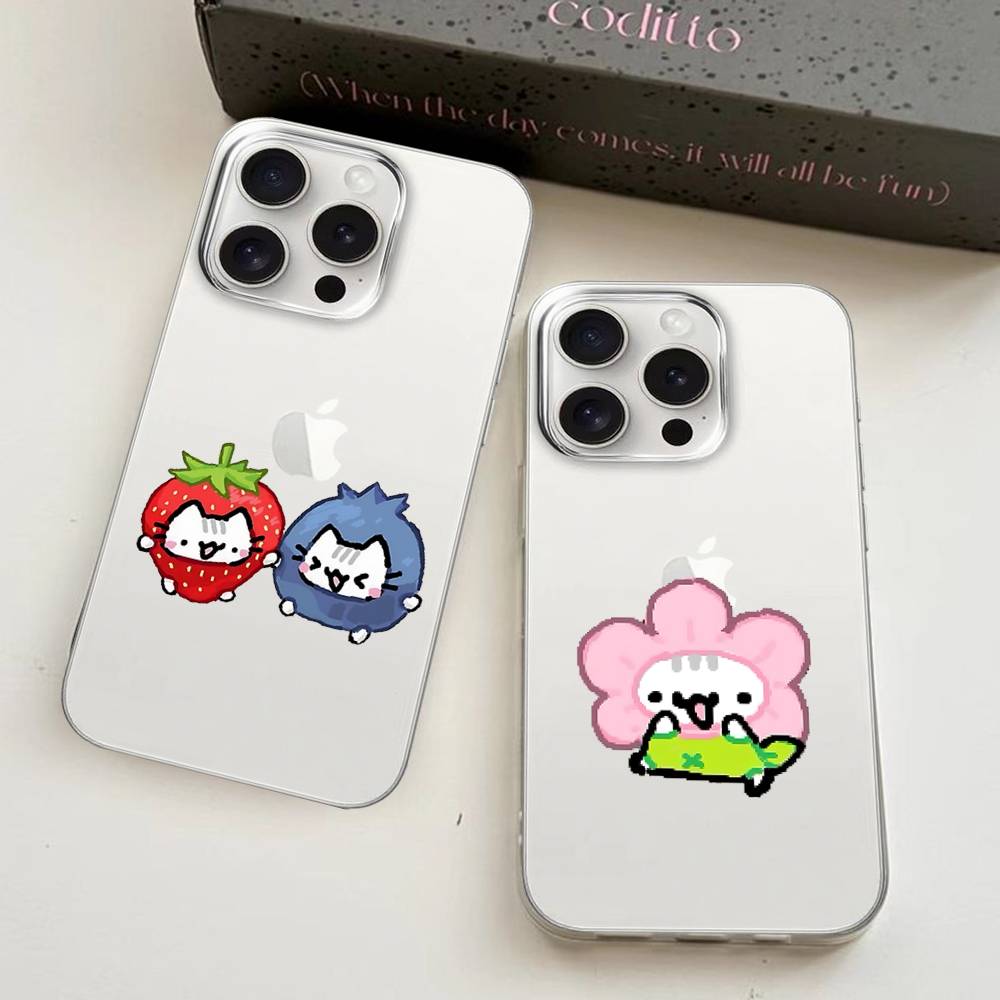 Cute B-basiilleaf-s Phone Case For IPhone 17 16 15 14 Plus 13 12 11 Pro Max Phone Back Cover Transparen