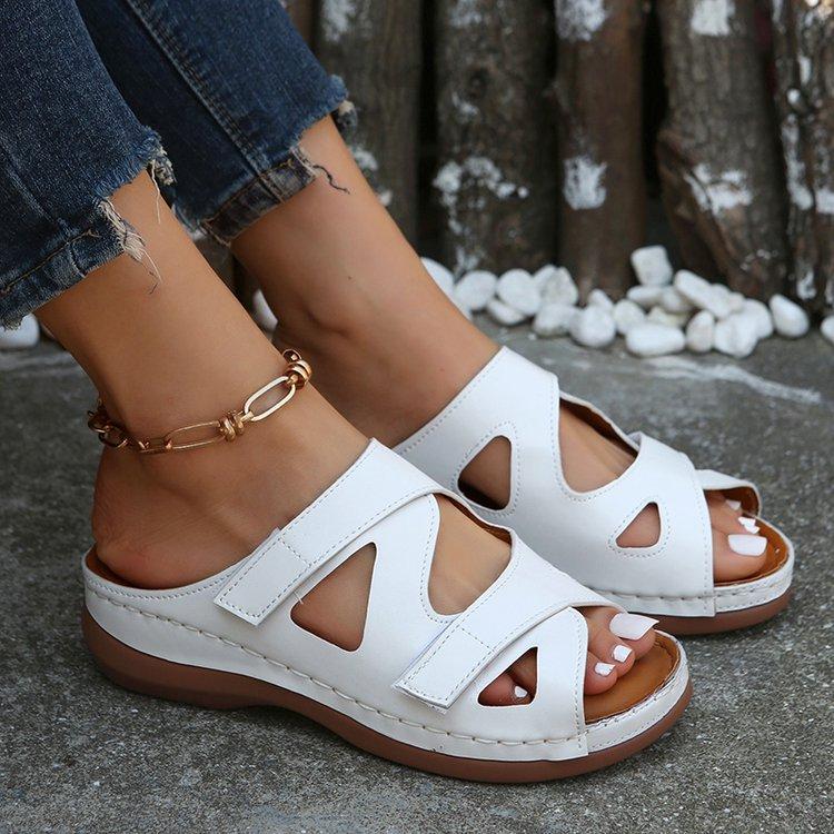 2023 Summer New Roman Sandals Casual Wedge Slippers Hollowed Out Fashion Breathable Women's Shoes
