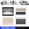 RV Push Out Window Right Angle Double Layer Acrylic Glass UV Proof Trailer Window with Insect Net Privacy Curtain for Caravan Camper