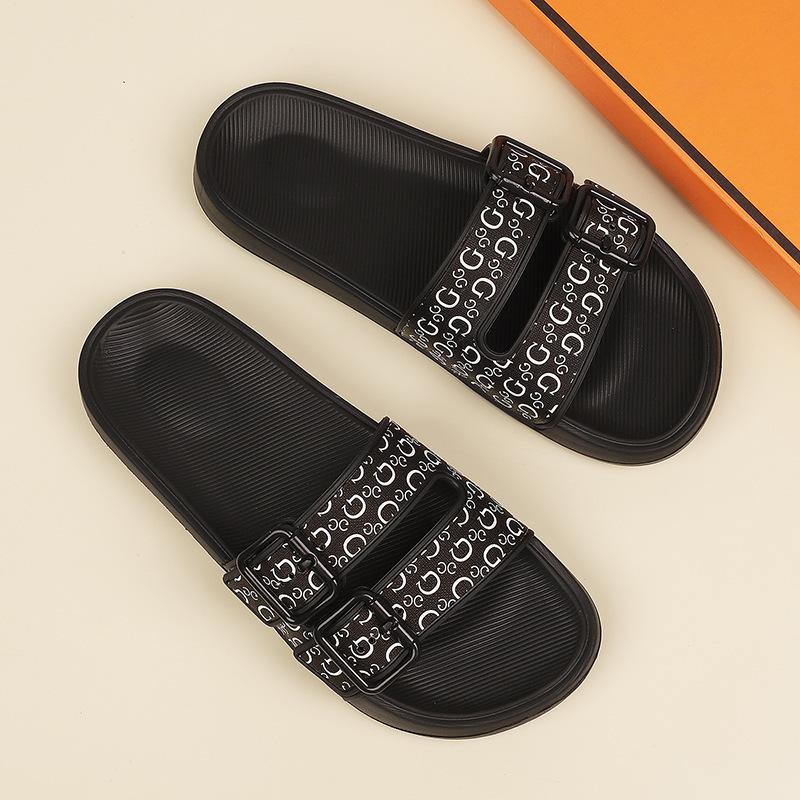New slippers retro premium sense adjustable one-word drag comfortable soft bottom couple beach sandals
