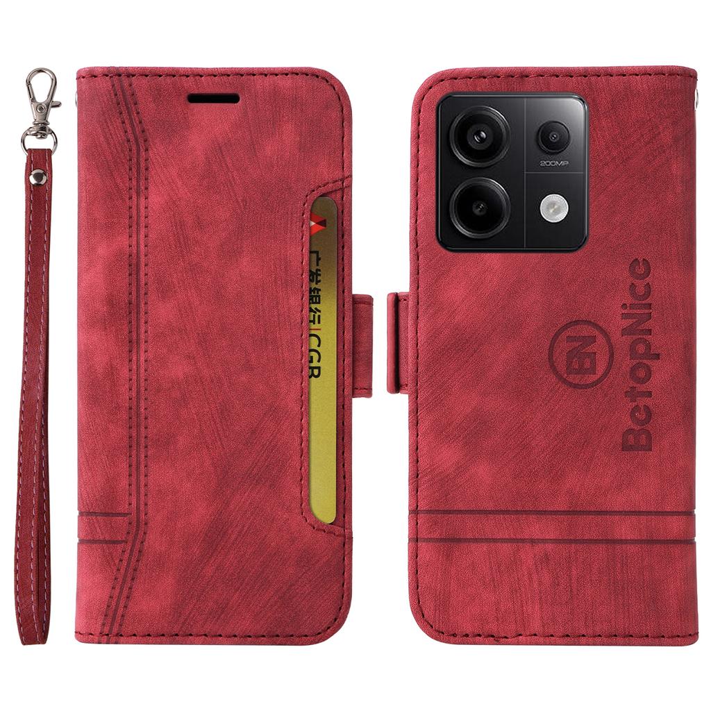 BETOPNICE 001 для Xiaomi Redmi Note 13 Pro 5G/Poco X6 5G Чехол Кожаный кошелек Чехол для смартфона