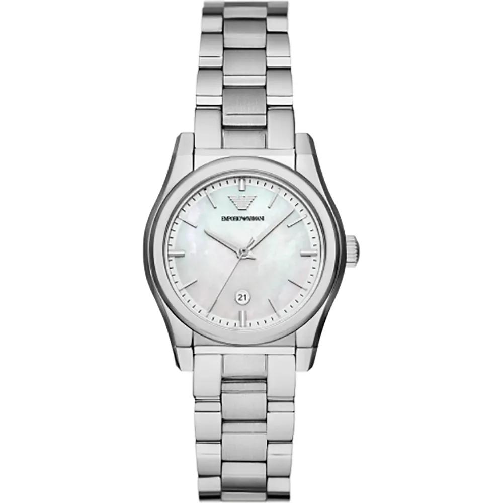 

Emporio Armani Federica Mother of pearl Silver Stainless Steel Ladies Quartz Watch with Date AR11557 мать жемчужного
