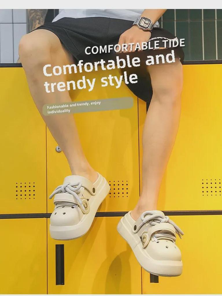 Thick-Soled Couple's Breathable Non-Slip Beach Sandals for Comfortable Holiday Leisure