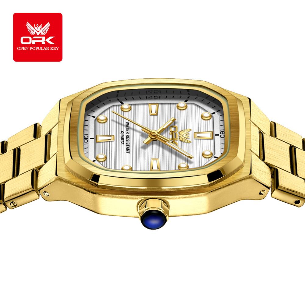 OPK 6044 Quartz Man Watch Steel Strap Waterproof Luminous Auto Date Men's Wristwatches Simple Fashion Watches For Men