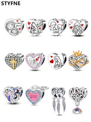 Familienliebe Perlen Charm Kupferbeschichtet Passend für Charms Kupferoriginal Armband Zum Schmuckherstellung DIY Charm