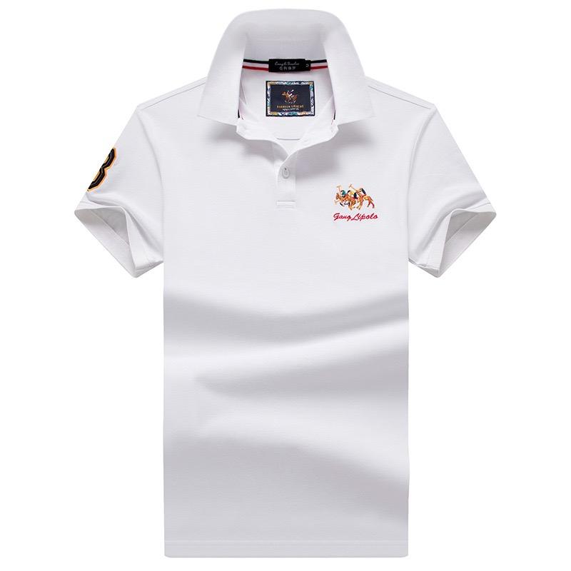 TrendHub Polo Shirt Men New High Quality Cotton Mens Short Sleeve Solid Color Embroidery Casual Polo Shirt