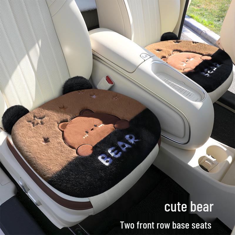 

Winter Plush Cute Cartoon Car Seat Cushion - High-End Interior Accessory